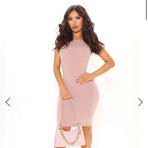 Custom Made Mini Dress - Taupe